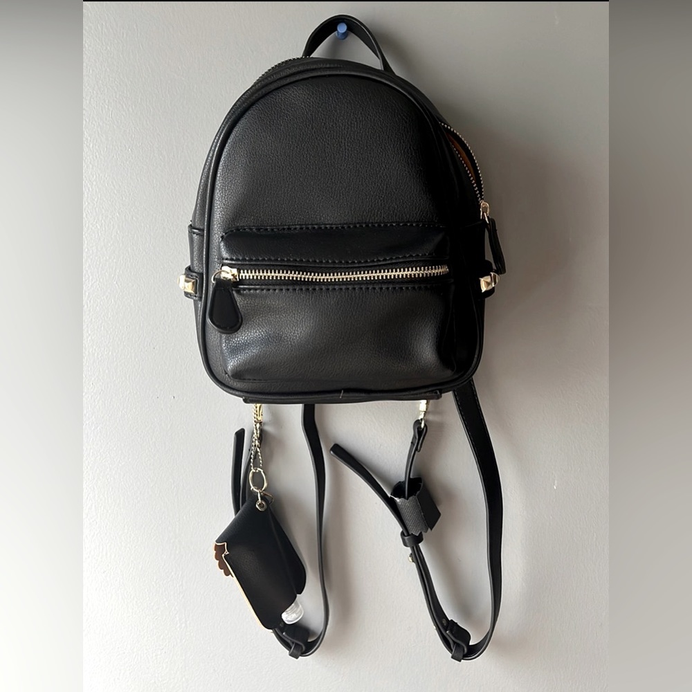 Mini Backpack with sanitizer bottle